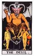 The Devil Tarot card.