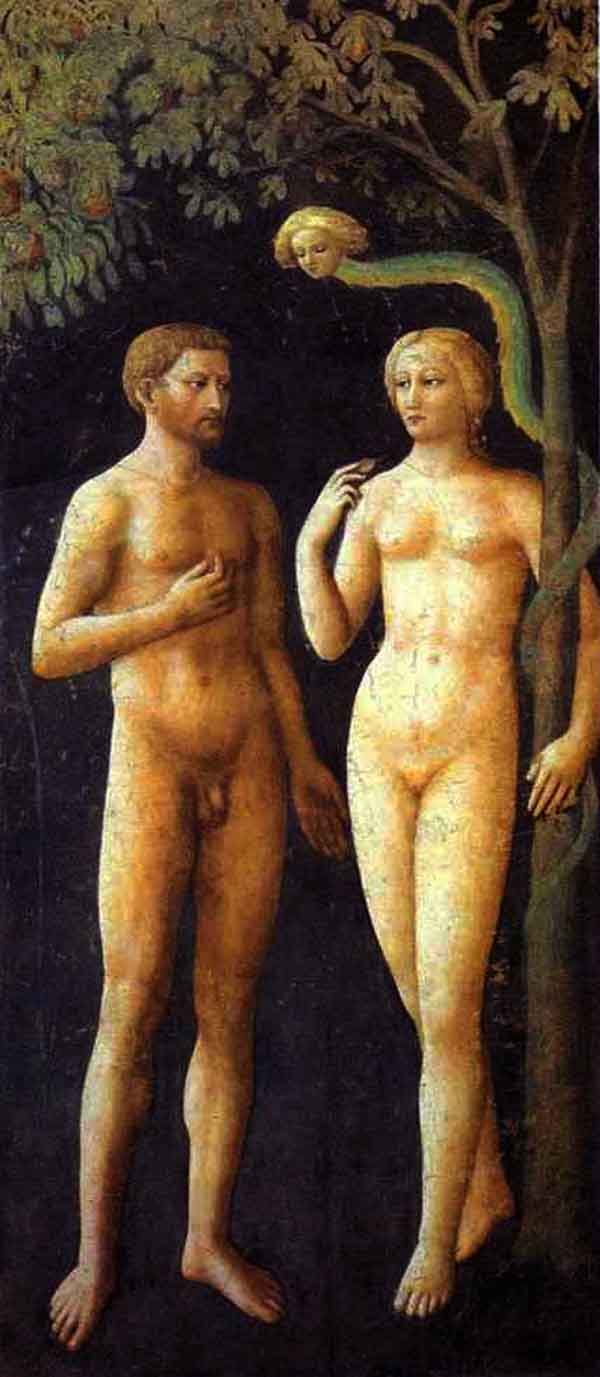 Adam and Eve, by Masolino da Panicale, 1425.